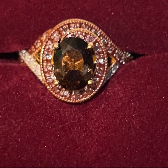 Alfred Durante Mocha Diamond and Cocoa Quartz Ring 5.5 - Picture 3 of 16